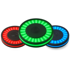 Sensade LED ceiling parking lamps in red, green and blue