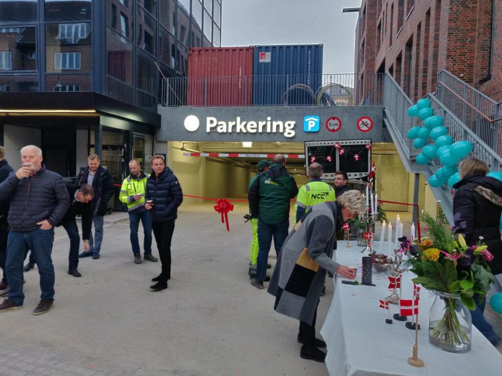 Åbningsarrangement ved parkeringsanlægget på Budolfi Plads