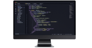 Software code on a monitor
