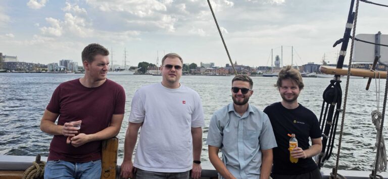 The Sensade team on a sailing trip on the Limfjord